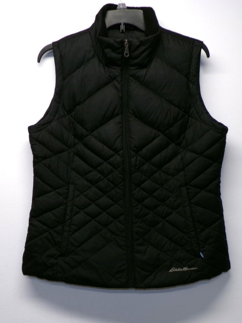 Eddie Bauer Women’s Size Medium Black Goose Down Puffer Vest Full Zip Outdoors